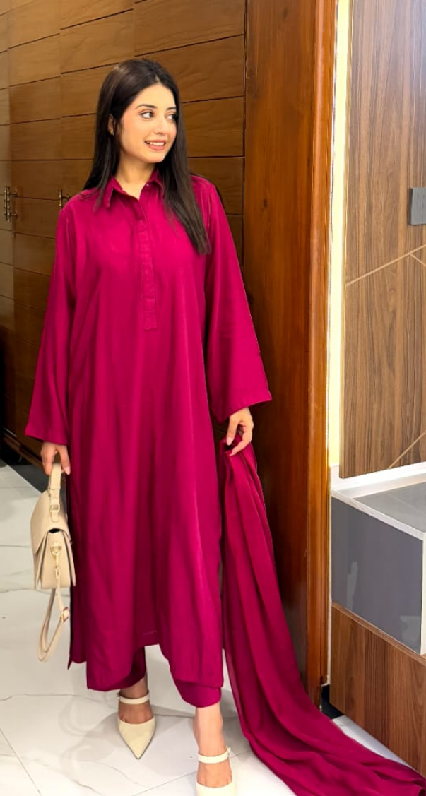 Mehar - 3 piece suite - Solid - Khaadi Silk